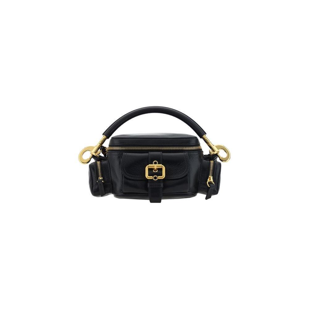 Front view with bag zipped and handles upright.
