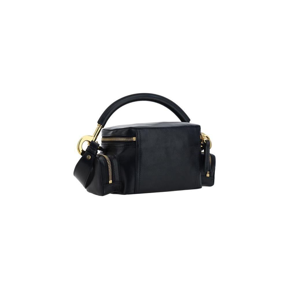 Front view with bag zipped and handles upright.