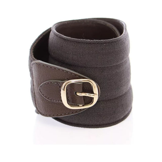 Dolce & Gabbana Brown D&G Leather Linnen Logo Belt