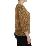 Dolce & Gabbana Multicolor Mosaic Print Silk Blouse T-shirt SIG13190-2