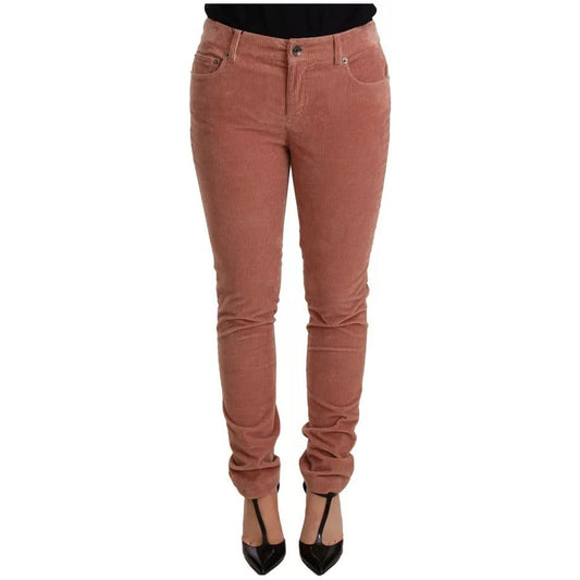Dolce & Gabbana Pink Cotton Corduroy Skinny Jeans