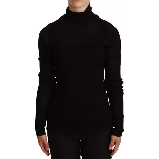Dolce & Gabbana Black Turtleneck Slim Fit Pullover Sweater