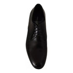 Dolce & Gabbana Black Leather Lace Up Mens Formal Derby Shoes