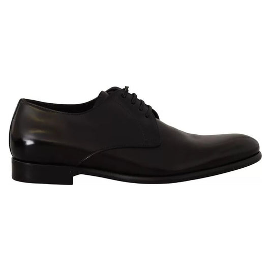 Dolce & Gabbana Black Leather Lace Up Mens Formal Derby Shoes