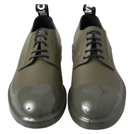 Dolce & Gabbana Green Leather Rubber Sole Dress Shoes
