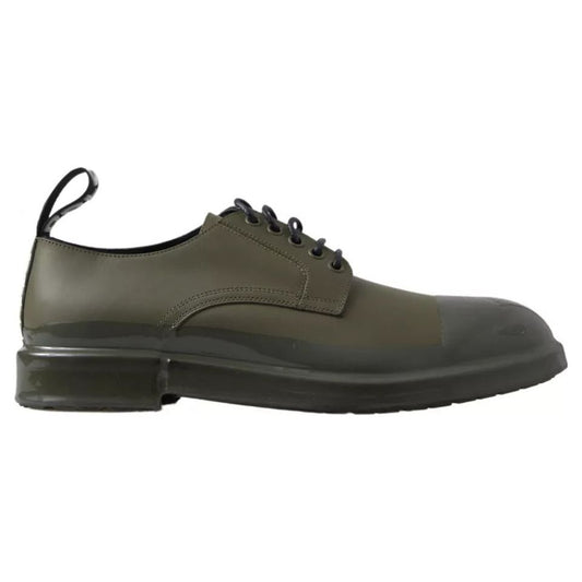 Dolce & Gabbana Green Leather Rubber Sole Dress Shoes