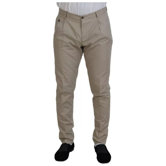 Dolce & Gabbana Beige Cotton Chino Men Formal Pants