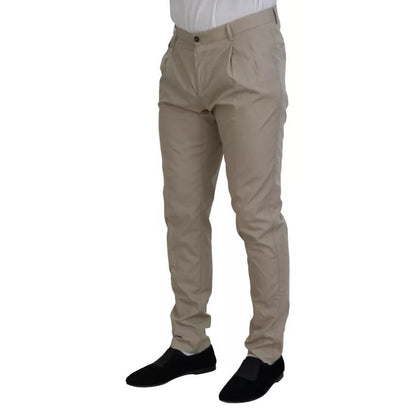 Dolce & Gabbana Beige Cotton Chino Men Formal Pants