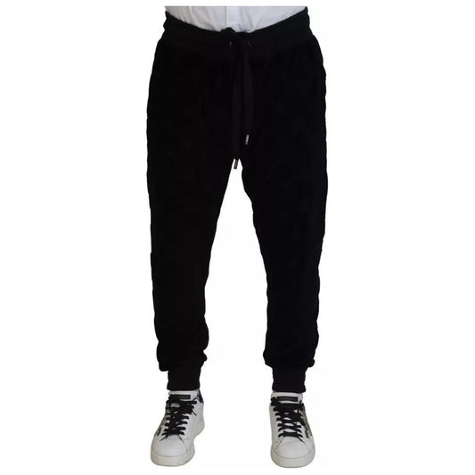 Dolce & Gabbana Black Cotton Skinny Jogger Sweatpants Pants