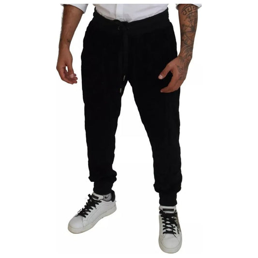 Dolce & Gabbana Black Cotton Skinny Jogger Sweatpants Pants