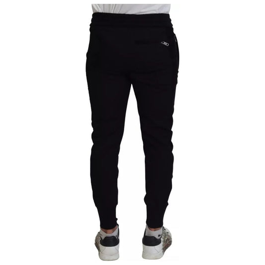 Dolce & Gabbana Black Cotton Blend Jogger Sweatpants Pants