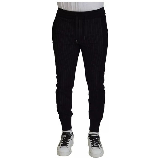 Dolce & Gabbana Black Cotton Blend Jogger Sweatpants Pants