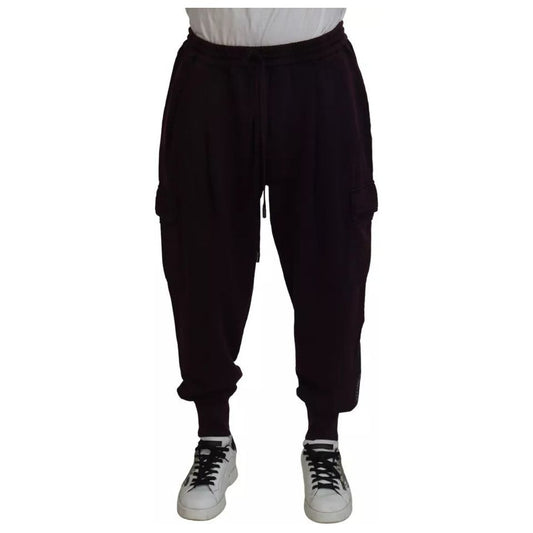 Dolce & Gabbana Bordeaux Cotton Cargo Jogger Sweatpants Pants