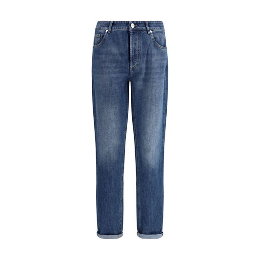 Brunello Cucinelli Cuffed Jeans Brunello Cucinelli Dark Slate Gray