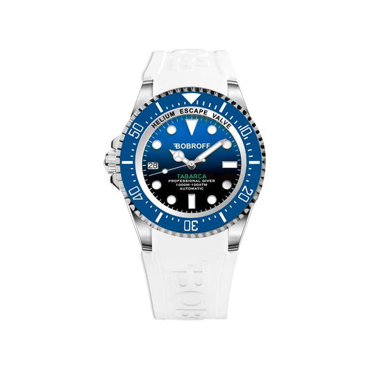 Bobroff White Rubber Watch Bobroff Light Gray