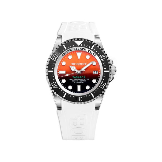 Bobroff White Rubber Watch Bobroff Light Gray