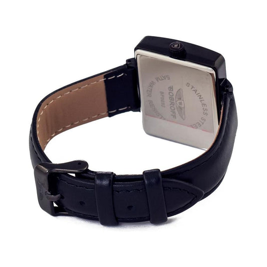 Bobroff Black Leather Watch