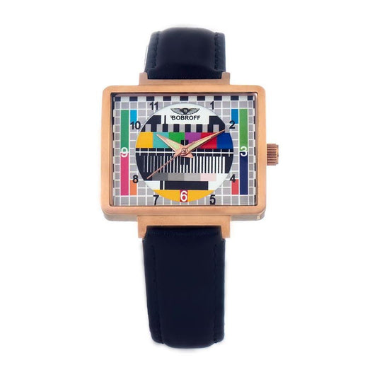 Bobroff Black Leather Watch