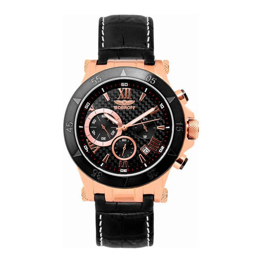 Bobroff Black Leather Watch