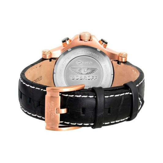 Bobroff Black Leather Watch