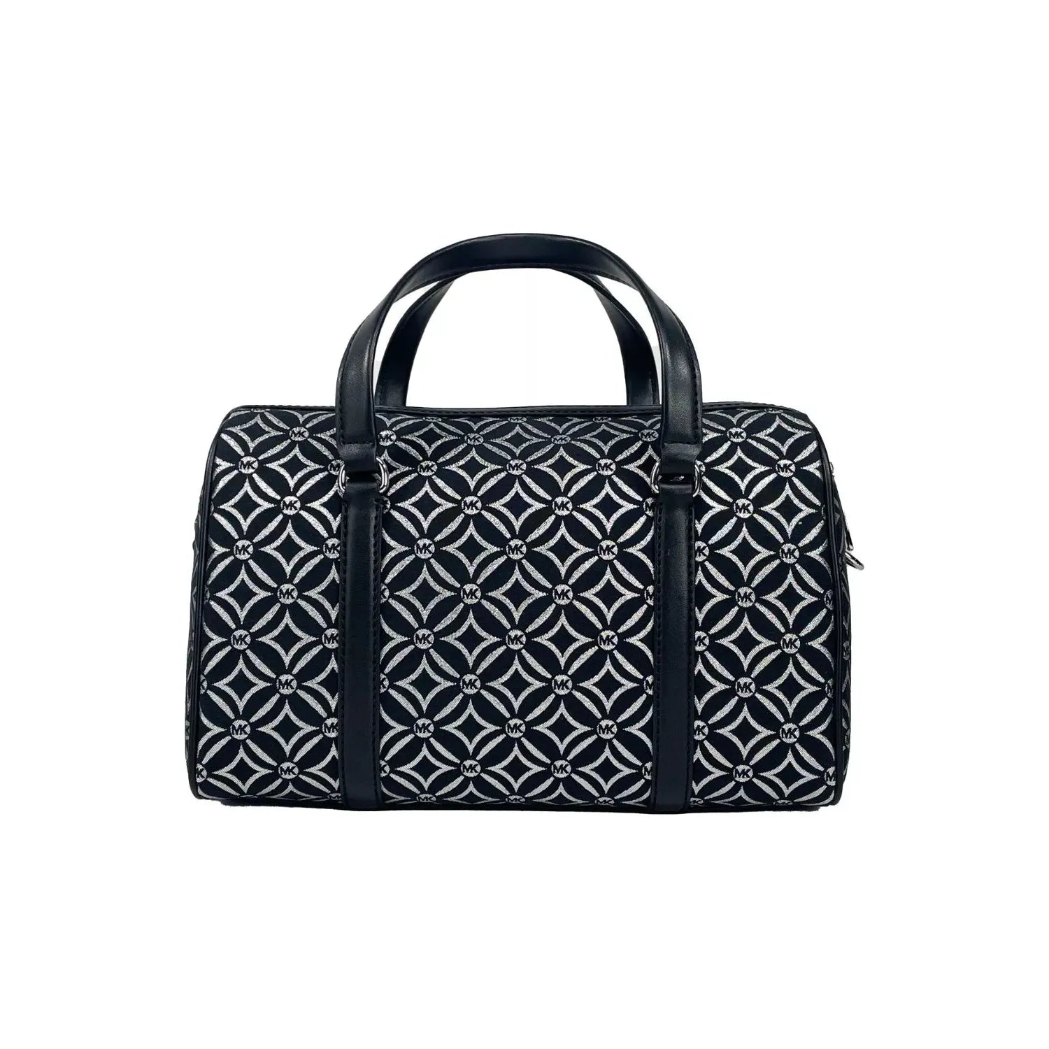 Front view with bag zipped and handles upright.