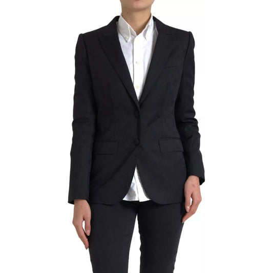 Dolce & Gabbana Black Long Sleeve Coat Blazer Jacket