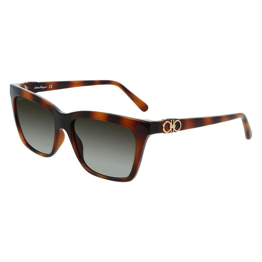 Ferragamo Brown Injected Sunglasses Ferragamo Dark Slate Gray