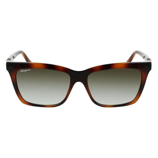 Ferragamo Brown Injected Sunglasses Ferragamo Dark Olive Green