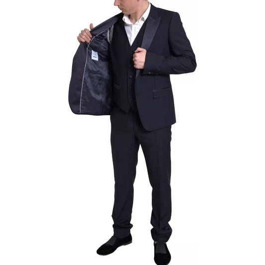 Dolce & Gabbana Black 3 Piece Single Breasted MARTINI Suit
