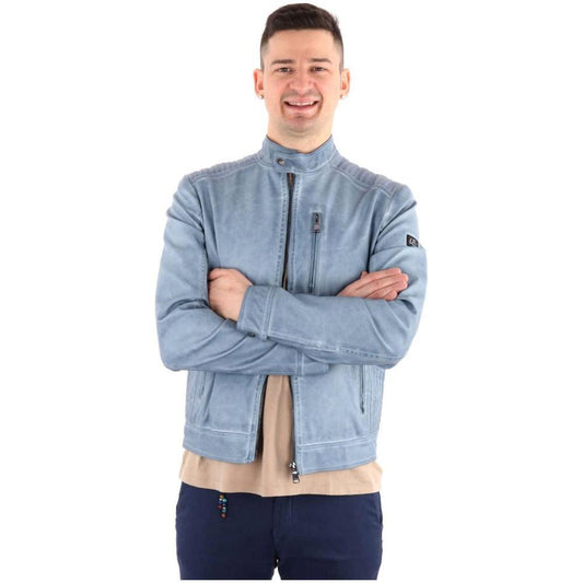 Yes Zee Light Blue Polyethylene Men Jacket