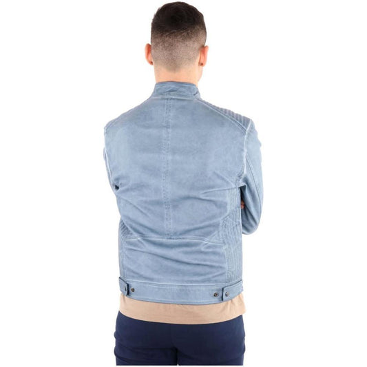 Yes Zee Light Blue Polyethylene Men Jacket