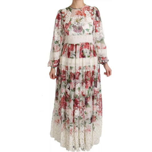 Dolce & Gabbana Multicolor Floral Maxi Sheath Dress