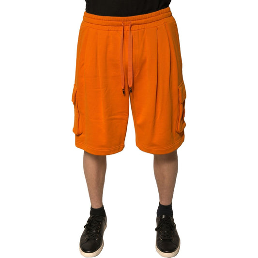 Dolce & Gabbana Orange Cotton Men Casual Cargo Bermuda Shorts