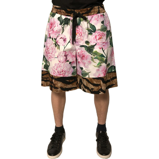 Dolce & Gabbana Multicolor Floral Cotton Men Bermuda Shorts