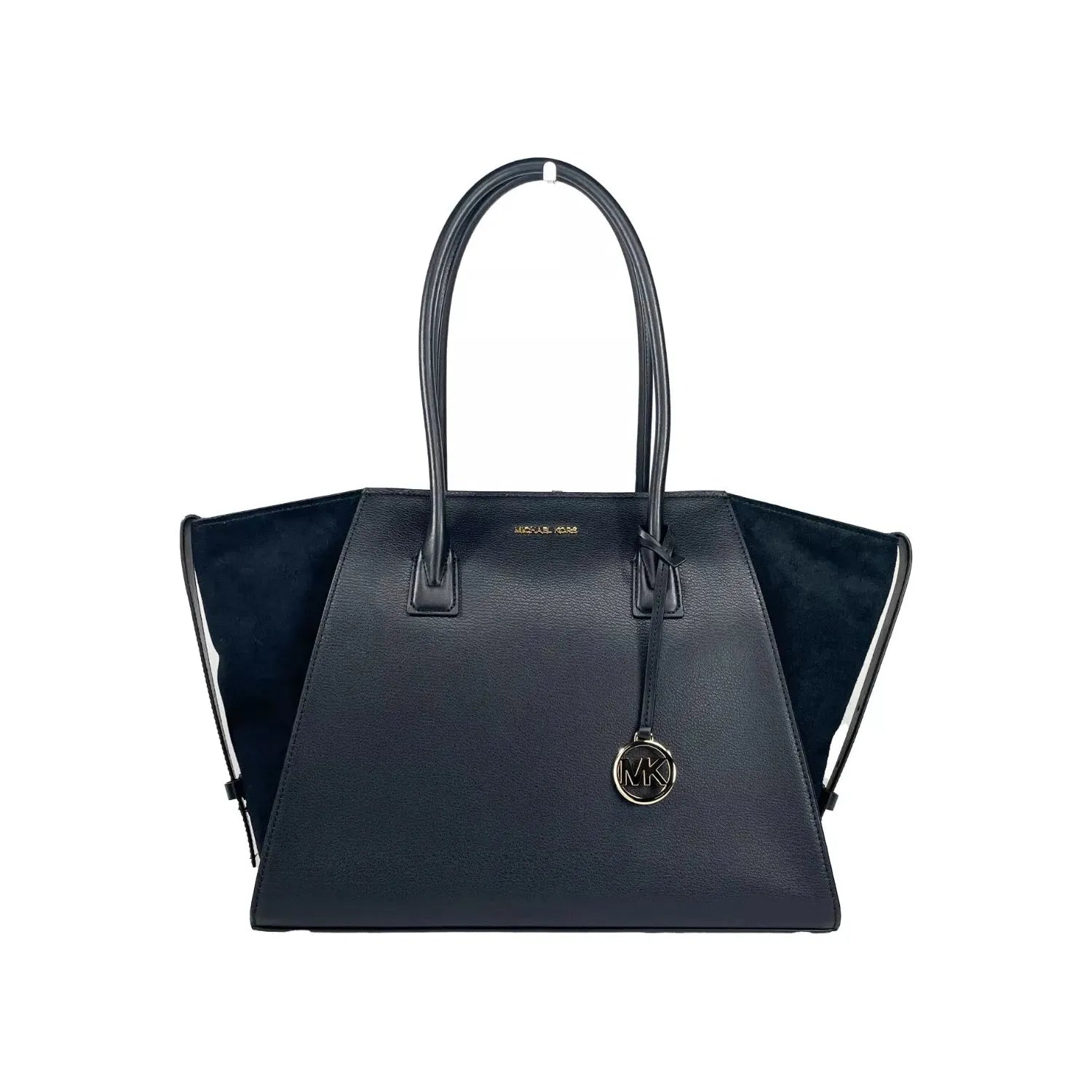 Front view with bag zipped and handles upright.