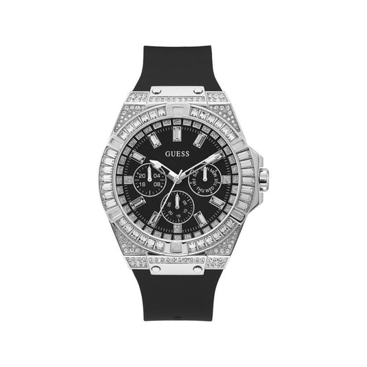 Guess Black Silicone Watch Guess Light Gray