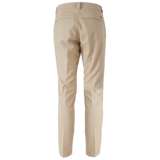 Yes Zee Beige Cotton Men Trousers Yes Zee Tan