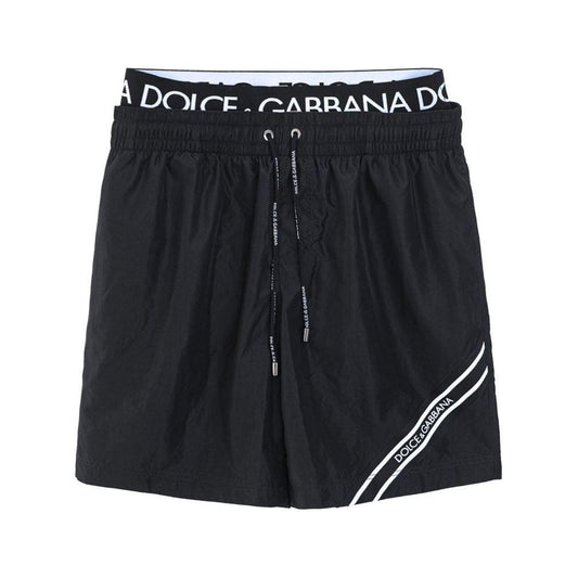 Dolce & Gabbana Black Polyester Swimwear Dolce & Gabbana Dark Slate Gray