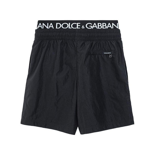 Dolce & Gabbana Black Polyester Swimwear Dolce & Gabbana Dark Slate Gray