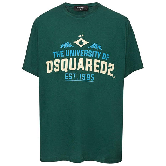 Dsquared² Green Cotton T-Shirt Dsquared² Dark Slate Gray