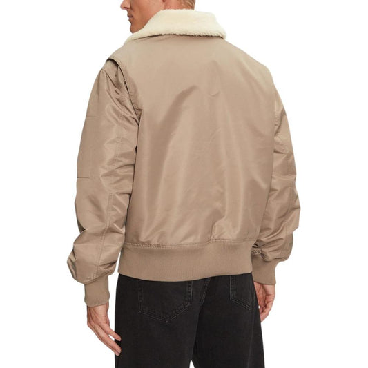 Calvin Klein Jeans Beige Recycled Polyamide Jacket Calvin Klein Jeans Rosy Brown