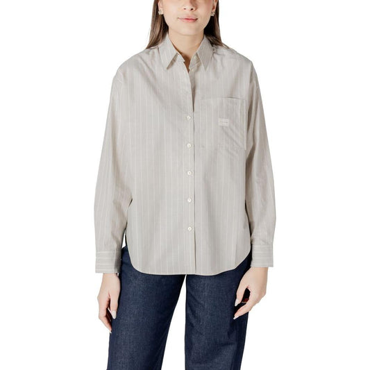 Calvin Klein Jeans Beige Cotton Shirt Calvin Klein Jeans Gray