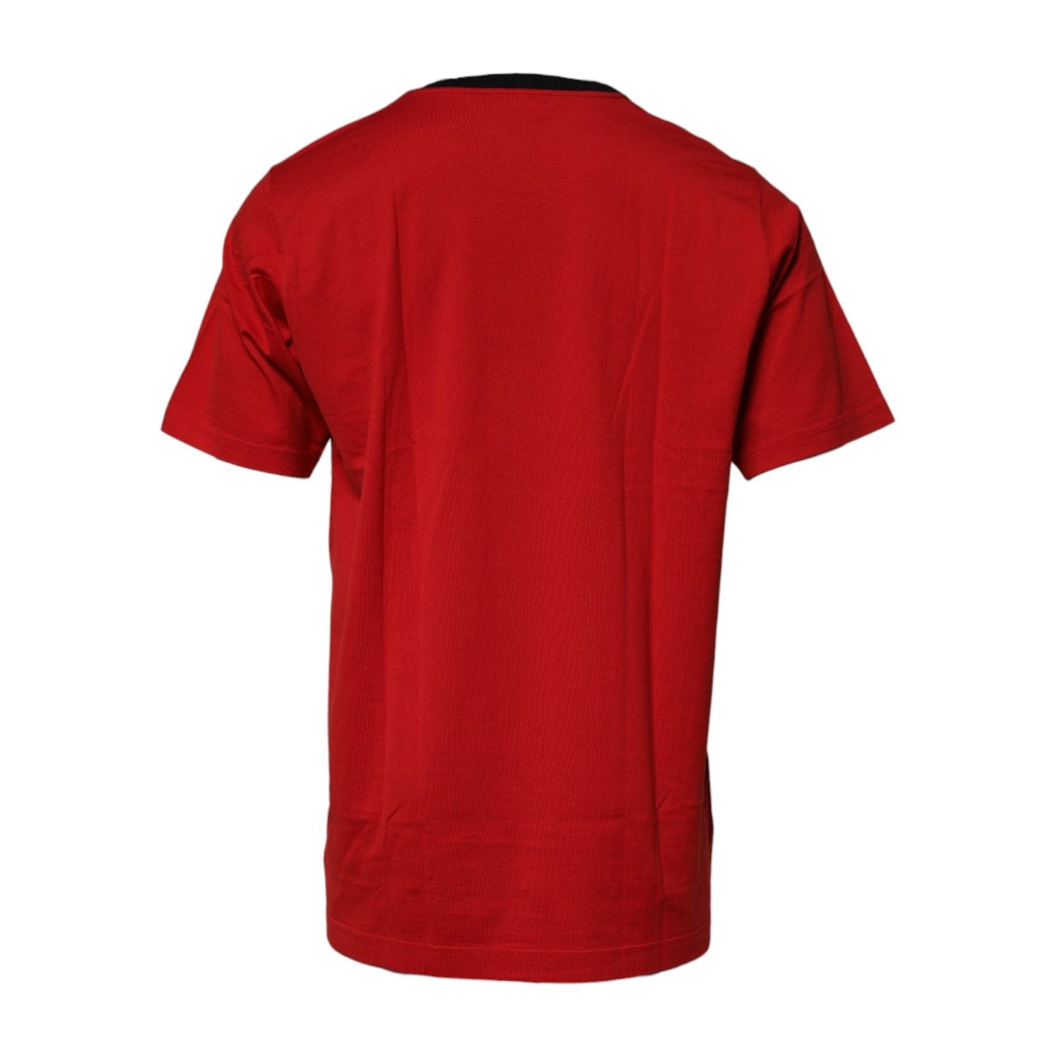 Dolce & Gabbana Red Logo Crown Cotton Crew Neck T-shirt