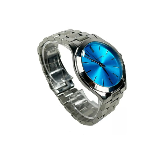 Michael Kors Slim Runway Stainless Steel Watch Blue Silver MK3292