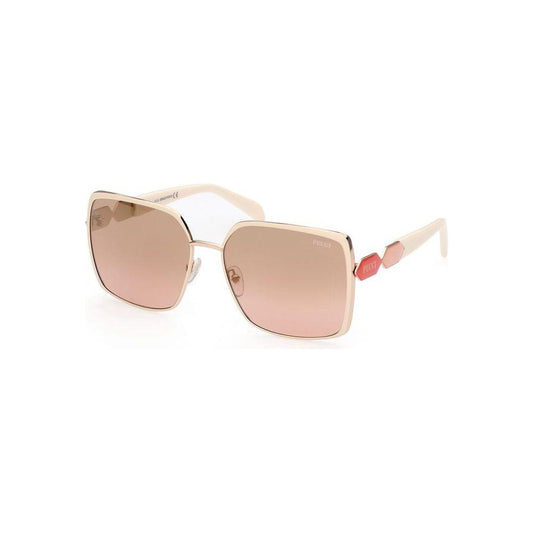 Emilio Pucci White Metal Sunglasses Emilio Pucci Wheat