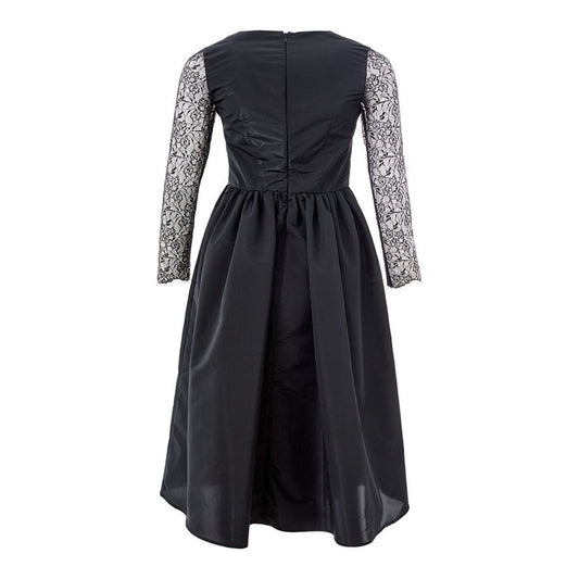 Lardini Elegant Black Polyester Dress Lardini Dark Slate Gray