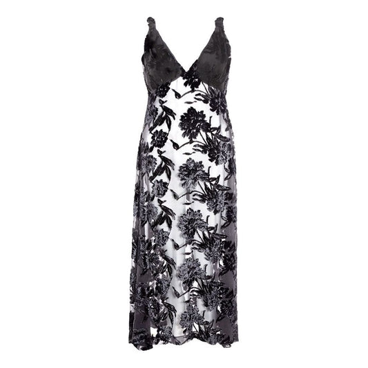 Lardini Elegant Black Viscose Dress Lardini Dark Slate Gray