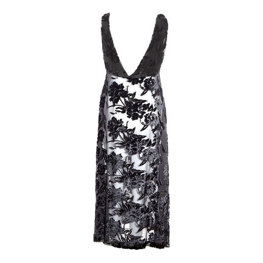 Lardini Elegant Black Viscose Dress Lardini Dark Slate Gray
