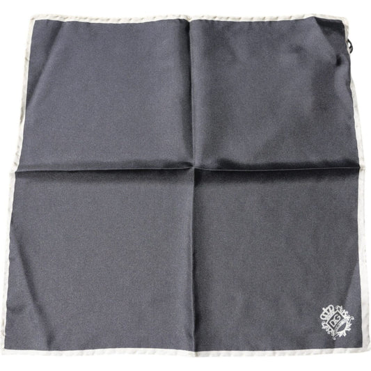 Dolce & Gabbana Gray Crown Logo Square Handkerchief Scarf