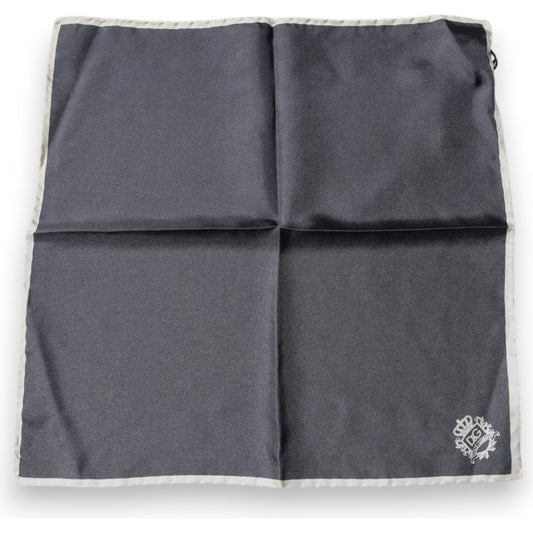 Dolce & Gabbana Gray Crown Logo Square Handkerchief Scarf